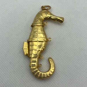 Vintage Gold colored jointed Seahorse
